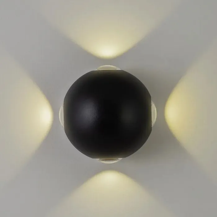 Уличный настенный светодиодный светильник AM Group AM303-4x3W-4000K BK от ImperiumLoft