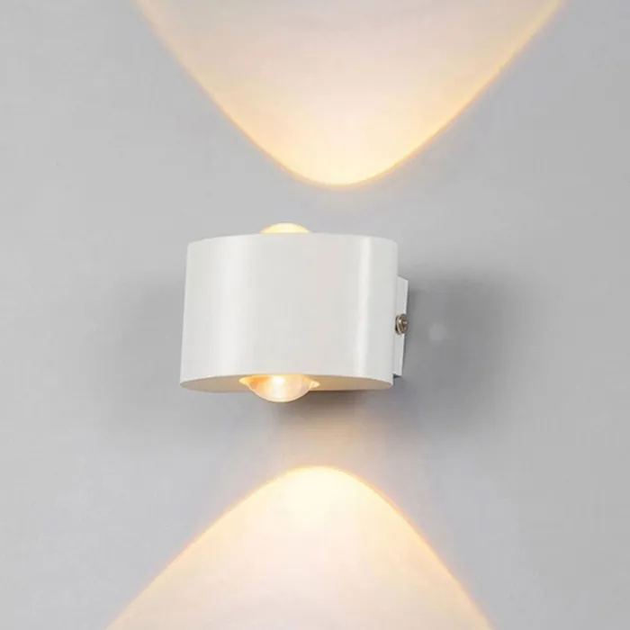 Уличный настенный светодиодный светильник AM Group AM307-2x1W-4000K WH от ImperiumLoft