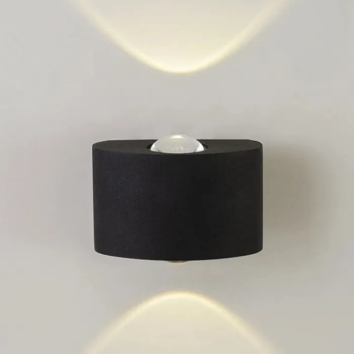 Уличный настенный светодиодный светильник AM Group AM307-2x1W-4000K BK от ImperiumLoft