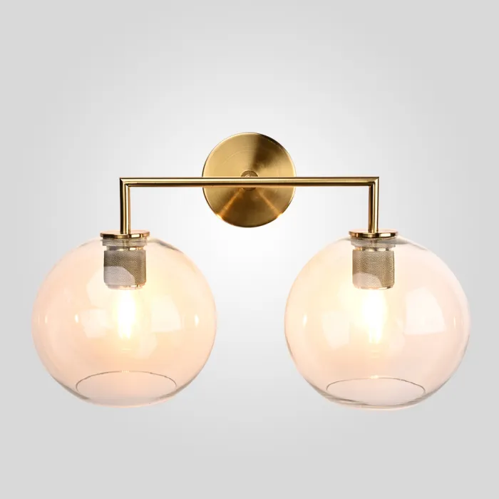 Бра RH Utilitaire Globe Shade Double Sconce Brass от ImperiumLoft