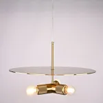 Люстра RH Utilitaire Disk Triple Pendant Brass от ImperiumLoft