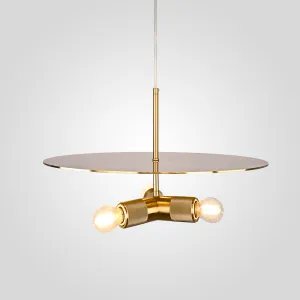 Люстра RH Utilitaire Disk Triple Pendant Brass