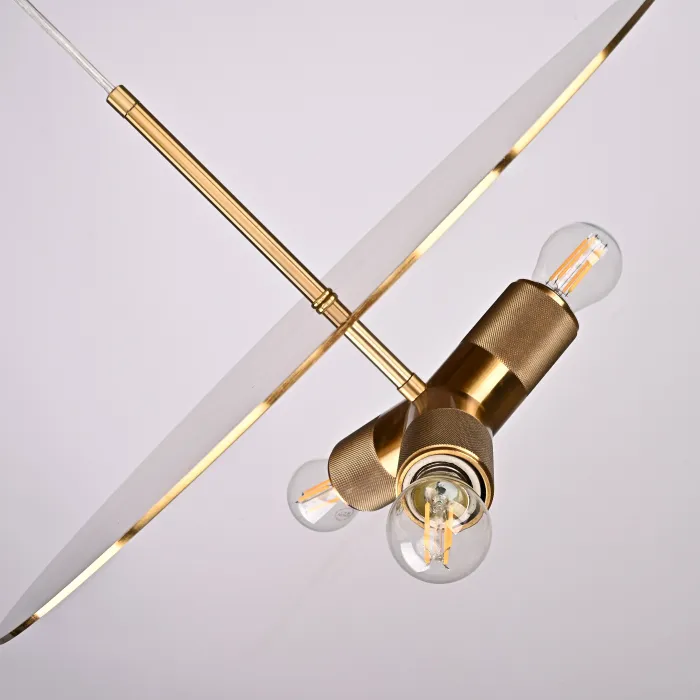 Люстра RH Utilitaire Disk Triple Pendant Brass от ImperiumLoft