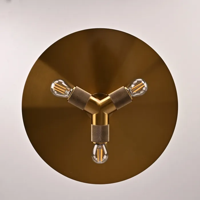 Люстра RH Utilitaire Disk Triple Pendant Brass от ImperiumLoft