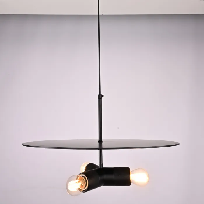 Люстра RH Utilitaire Disk Triple Pendant Black от ImperiumLoft