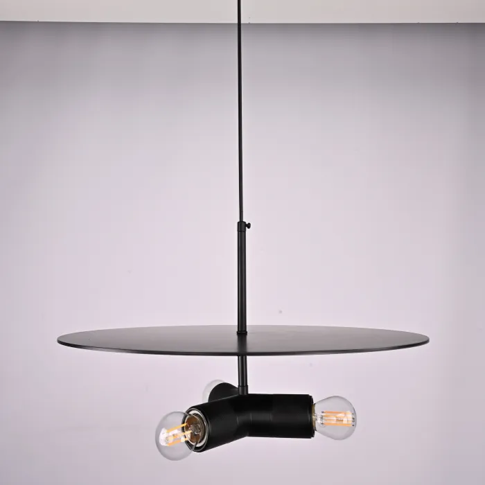 Люстра RH Utilitaire Disk Triple Pendant Black от ImperiumLoft