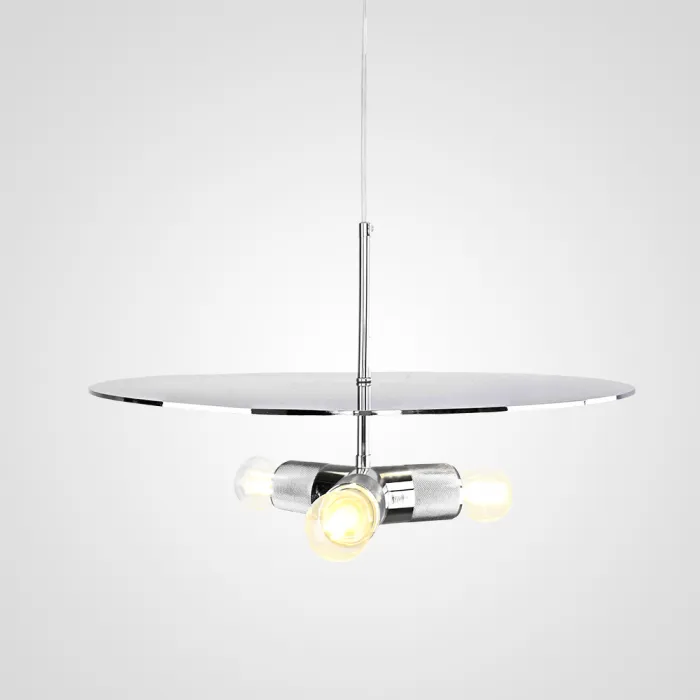 Люстра RH Utilitaire Disk Triple Pendant Silver от ImperiumLoft