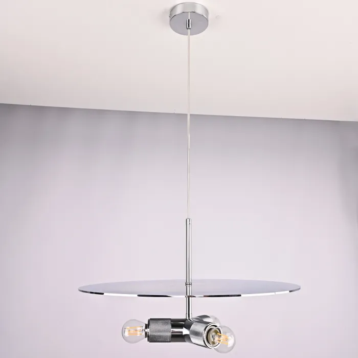Люстра RH Utilitaire Disk Triple Pendant Silver от ImperiumLoft