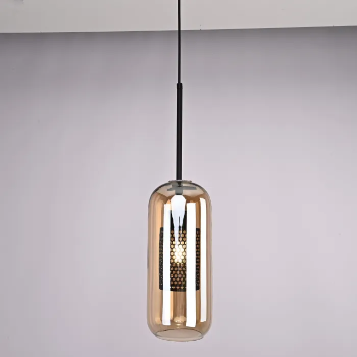Подвесной светильник CATCH AMBER Cylinder S D12 от ImperiumLoft