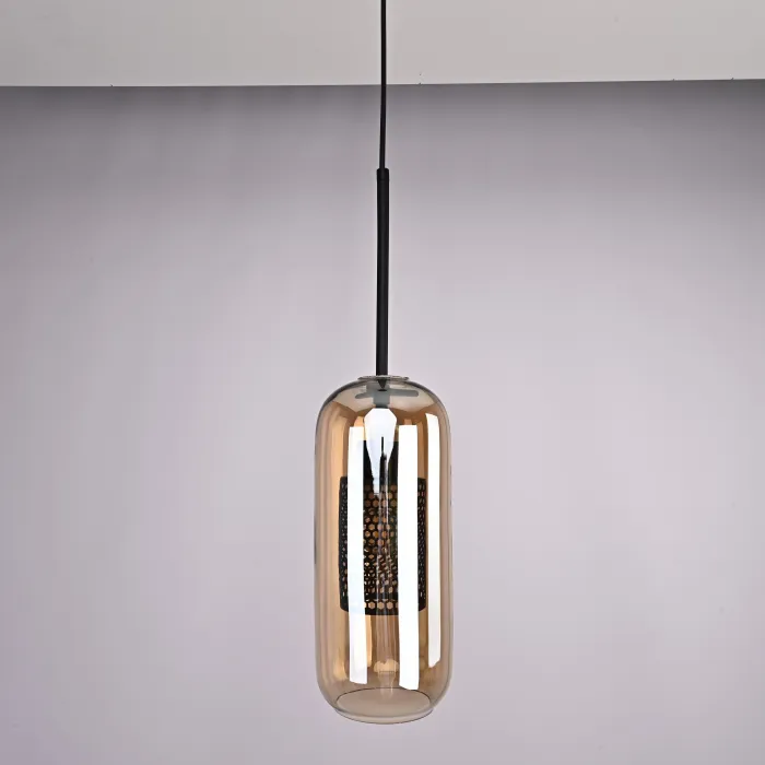Подвесной светильник CATCH AMBER Cylinder S D12 от ImperiumLoft