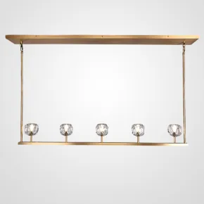 Люстра RH Boule De Cristal Linear Chandelier 5 Bronze