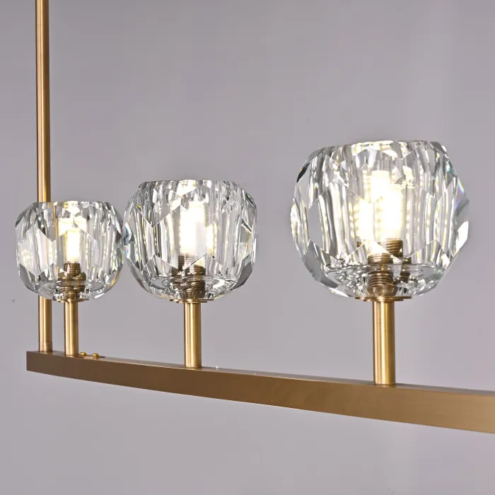 Люстра RH Boule De Cristal Linear Chandelier 5 Bronze от ImperiumLoft