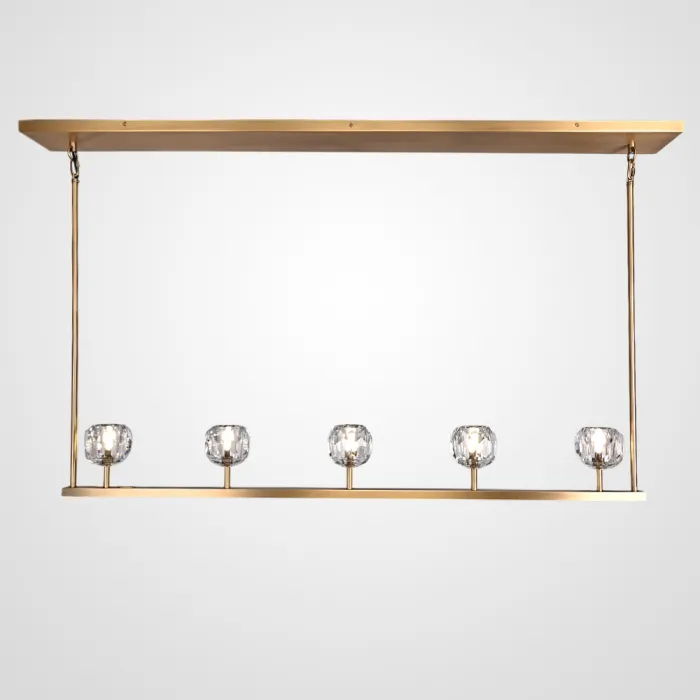 Люстра RH Boule De Cristal Linear Chandelier 5 Bronze от ImperiumLoft
