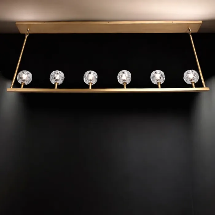 Люстра RH Boule De Cristal Linear Chandelier 6 Bronze от ImperiumLoft