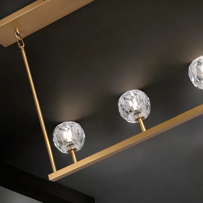 Люстра RH Boule De Cristal Linear Chandelier 6 Bronze от ImperiumLoft