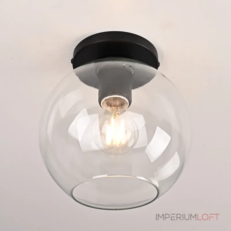 Потолочный светильник RH Utilitaire Globe  Shade Flushmount Black от ImperiumLoft Потолочный светильник RH Utilitaire Globe  Shade Flushmount Black от ImperiumLoft