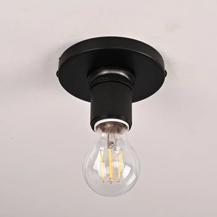 Потолочный светильник RH Utilitaire Socket Flushmount Black от ImperiumLoft