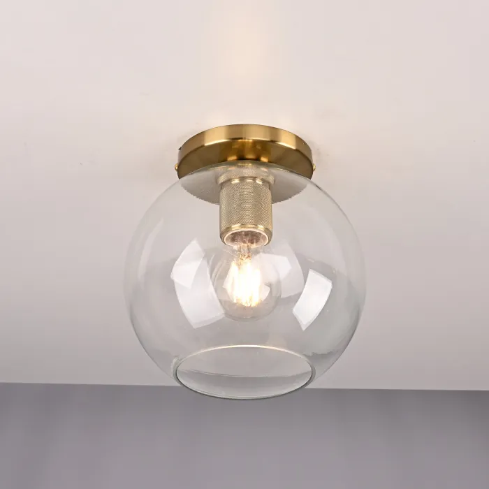 Потолочный светильник RH Utilitaire Globe Shade Flushmount Brass от ImperiumLoft