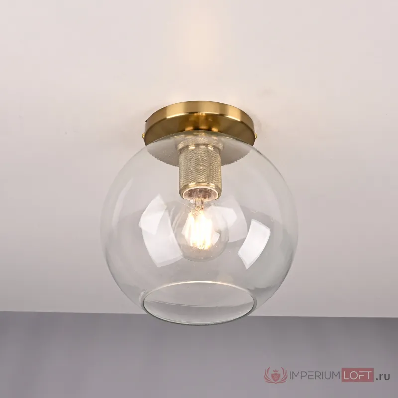 Потолочный светильник RH Utilitaire Globe Shade Flushmount Brass от ImperiumLoft