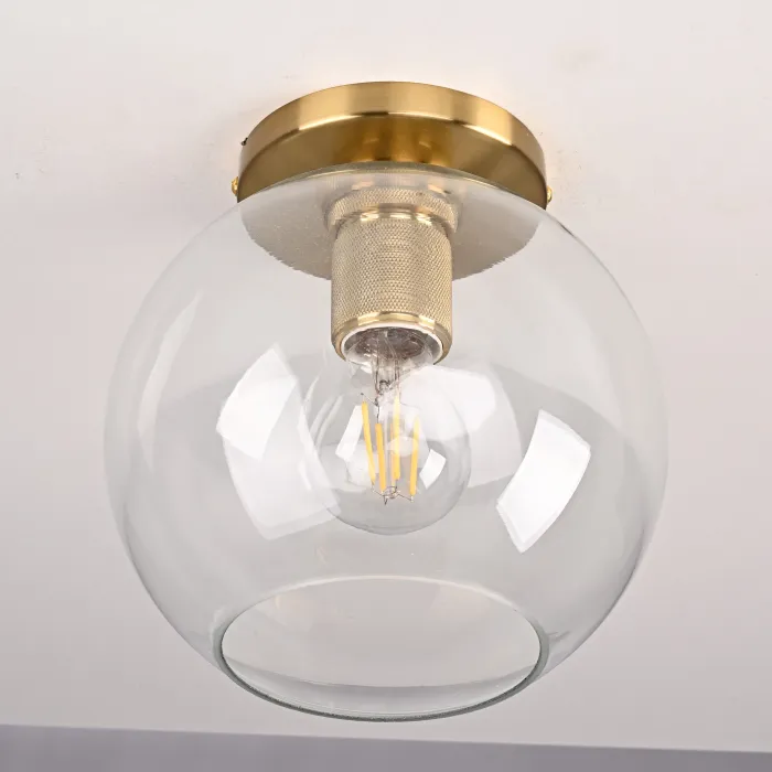 Потолочный светильник RH Utilitaire Globe Shade Flushmount Brass от ImperiumLoft