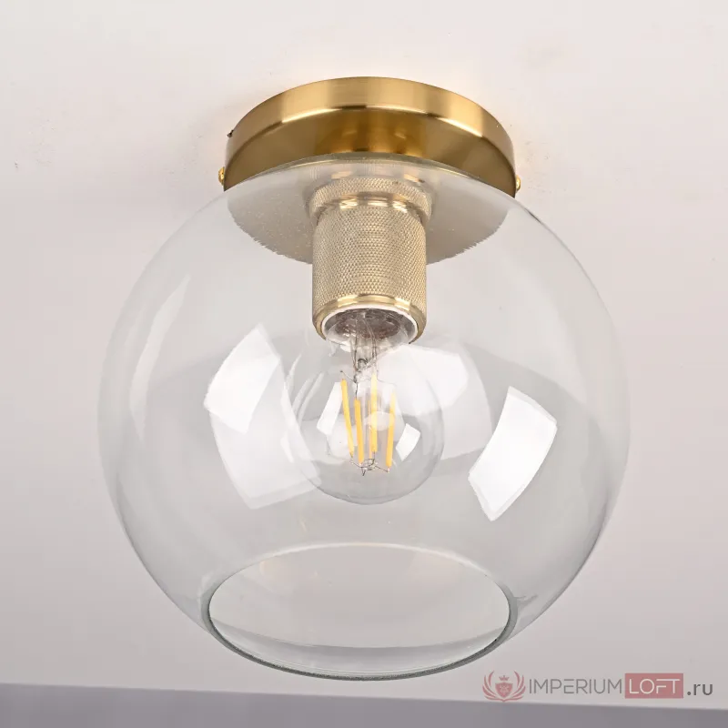 Потолочный светильник RH Utilitaire Globe Shade Flushmount Brass от ImperiumLoft