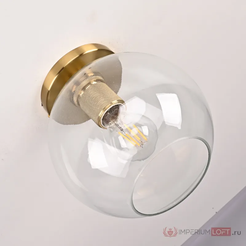 Потолочный светильник RH Utilitaire Globe Shade Flushmount Brass от ImperiumLoft