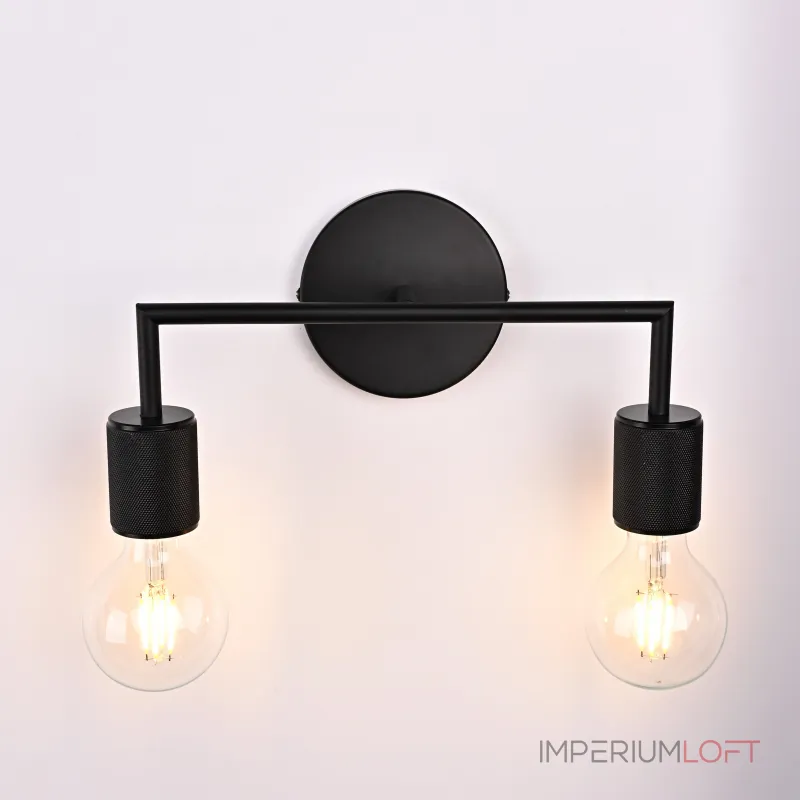 Бра RH Utilitaire Double Sconce Black от ImperiumLoft
