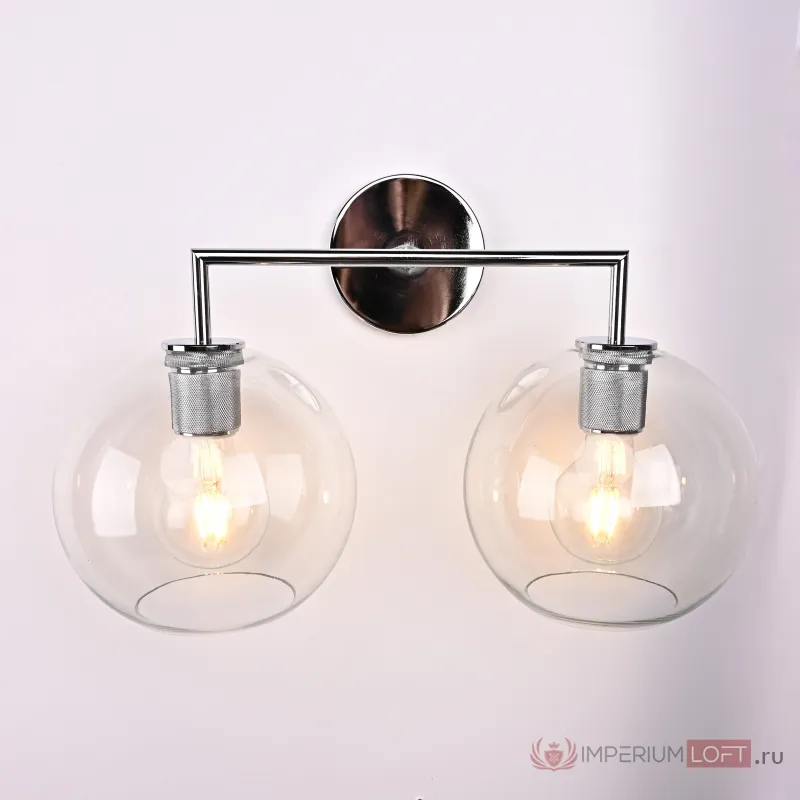 Бра RH Utilitaire Globe Shade Double Sconce Silver от ImperiumLoft