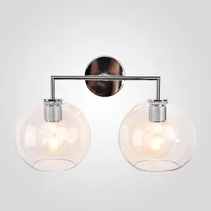 Бра RH Utilitaire Globe Shade Double Sconce Silver