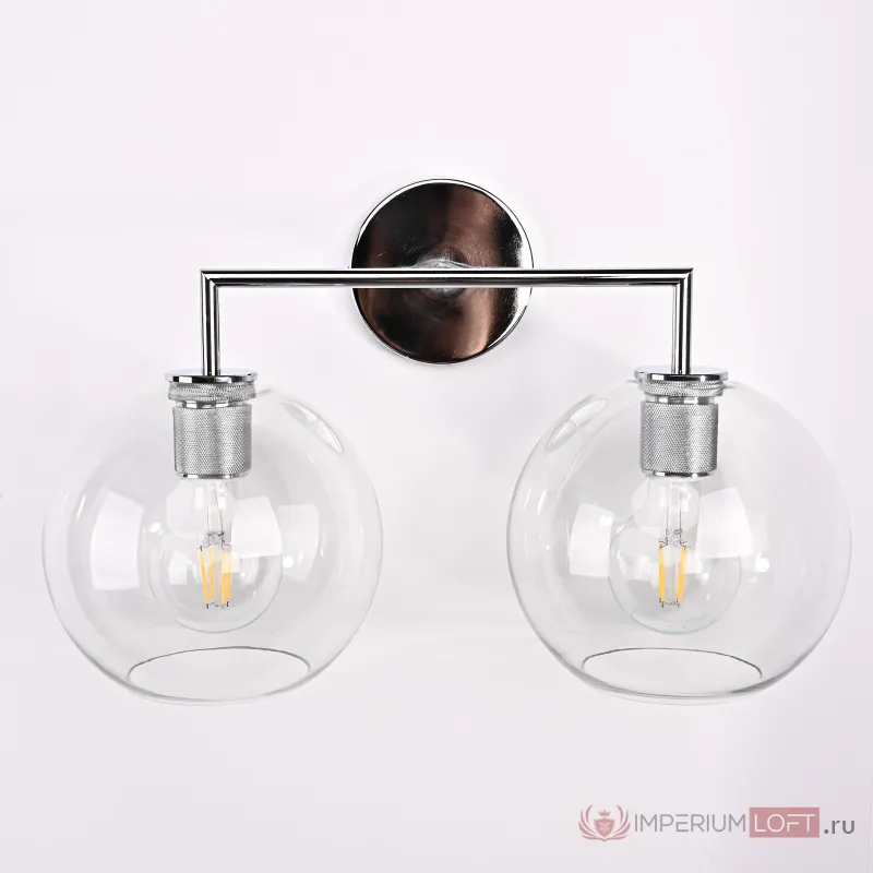 Бра RH Utilitaire Globe Shade Double Sconce Silver от ImperiumLoft