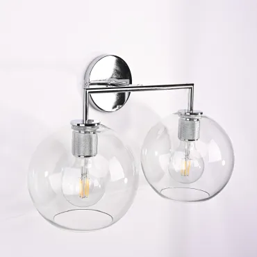Бра RH Utilitaire Globe Shade Double Sconce Silver от ImperiumLoft