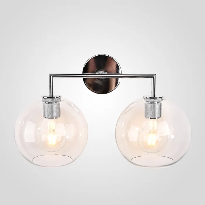Бра RH Utilitaire Globe Shade Double Sconce Silver от ImperiumLoft