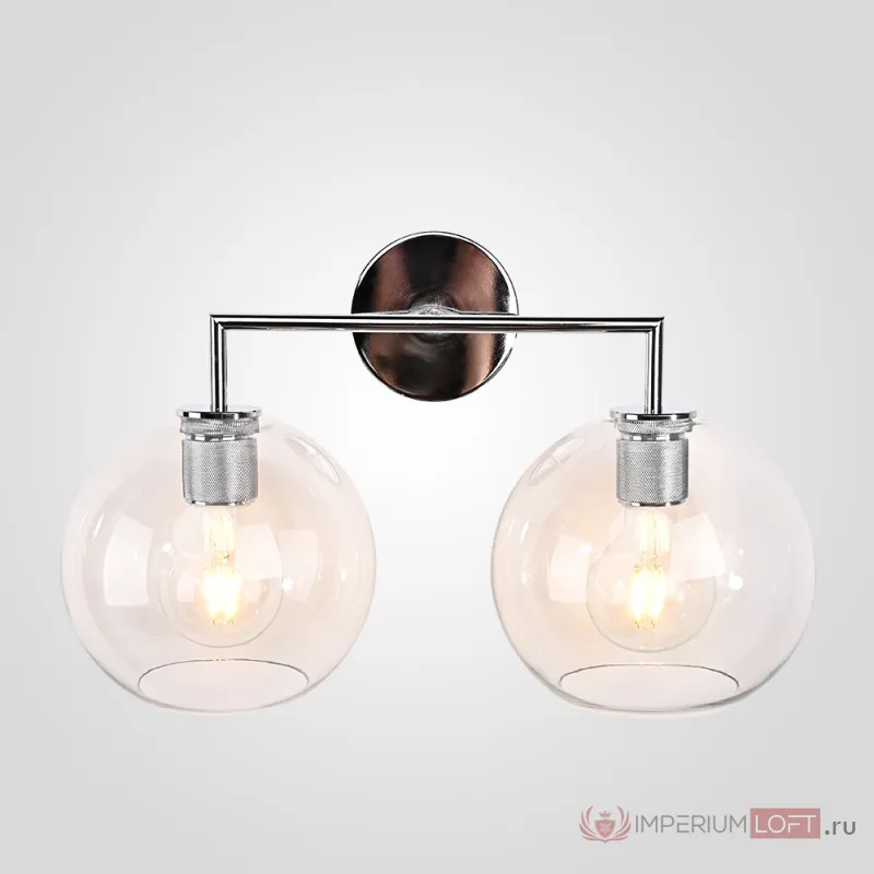 Бра RH Utilitaire Globe Shade Double Sconce Silver от ImperiumLoft