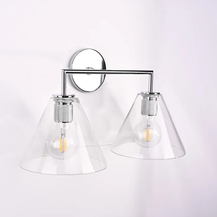 Бра RH Utilitaire Funnel Shade Double Sconce Silver от ImperiumLoft