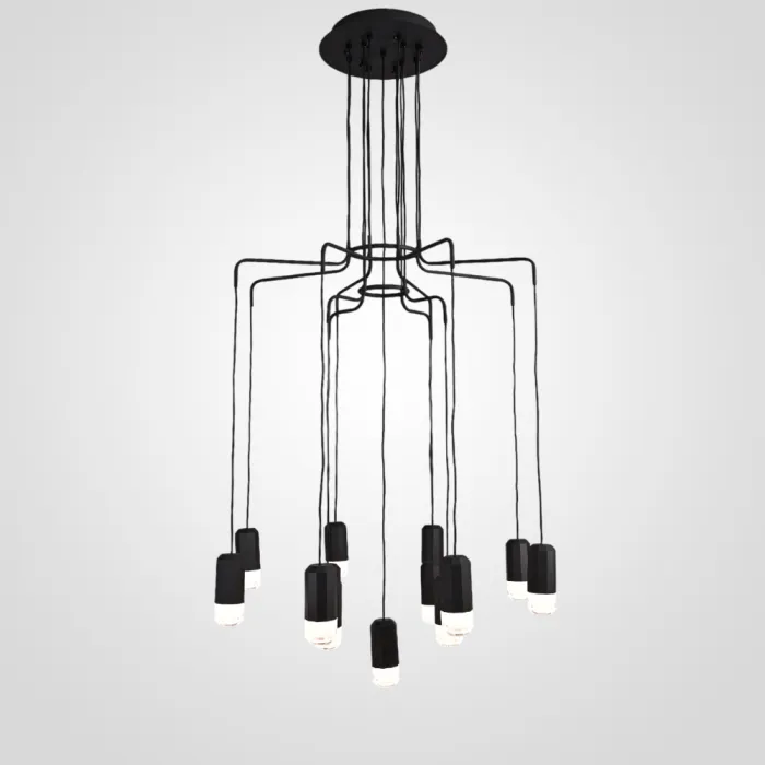 Подвесной свеильник Wireflow LED Black Suspension lam 13 патронов от ImperiumLoft