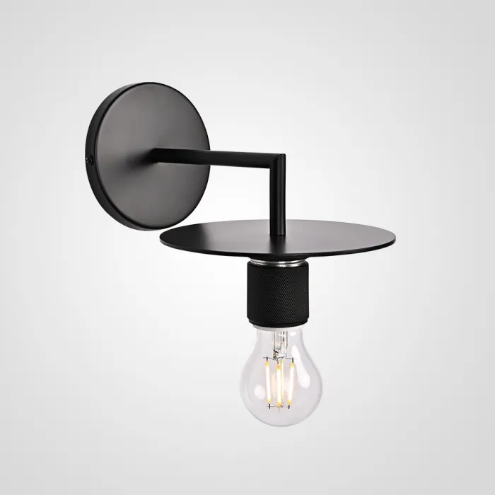 Бра RH Utilitaire Knurled Disk Shade Sconce Black от ImperiumLoft
