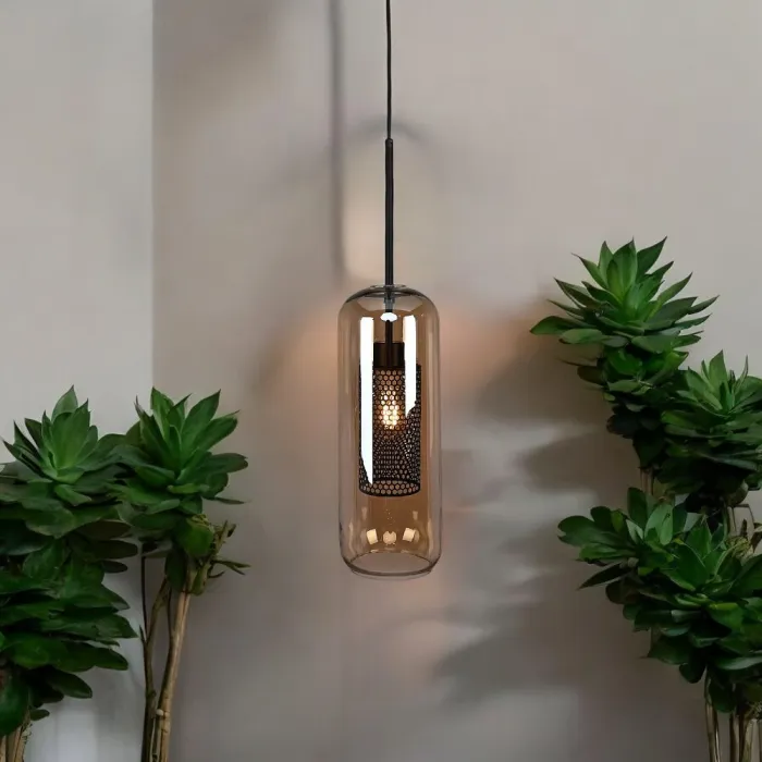 Подвесной светильник CATCH AMBER Cylinder S D15 от ImperiumLoft