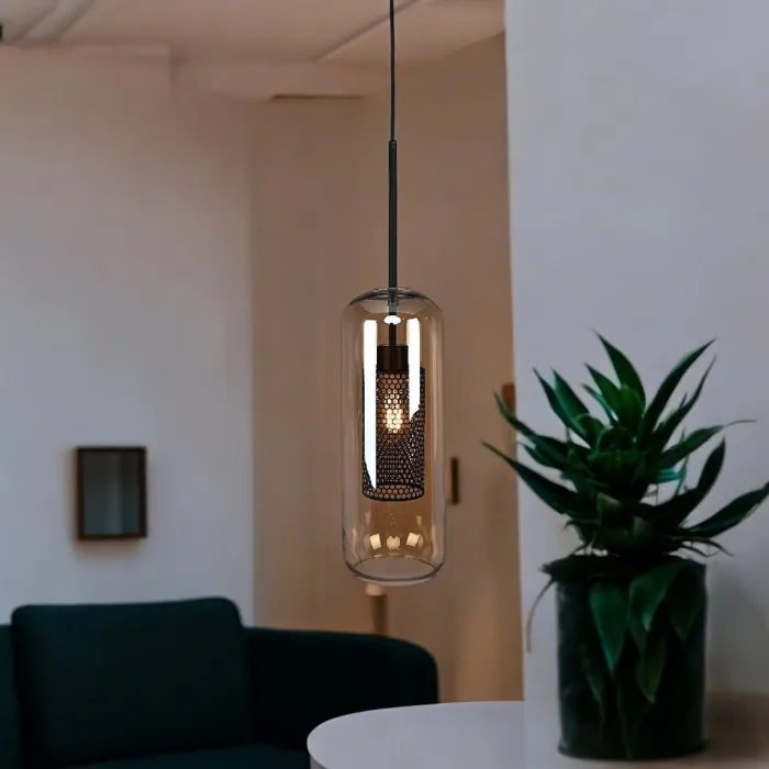 Подвесной светильник CATCH AMBER Cylinder S D15 от ImperiumLoft