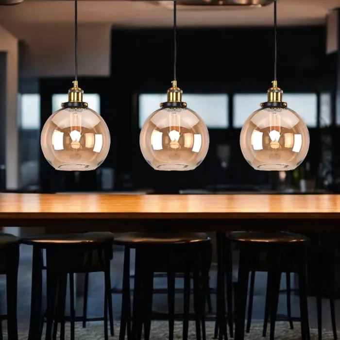 Подвесной светильник Loft Clear Glass Sphere Cloche Дымчатый от ImperiumLoft