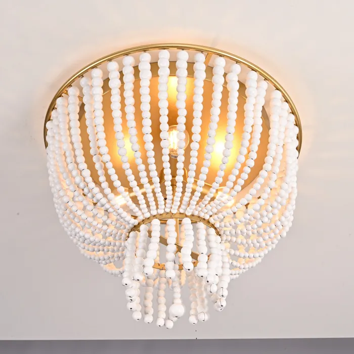 Люстра JACQUELINE CLEAR FLUSH-MOUNT brass от ImperiumLoft