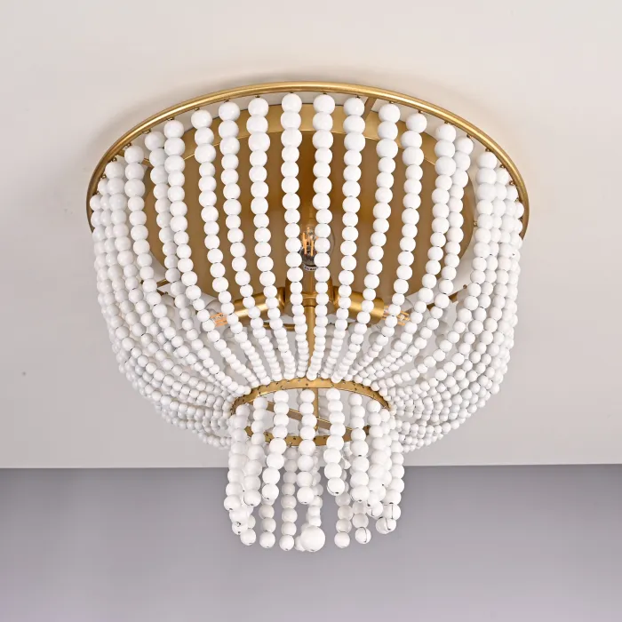 Люстра JACQUELINE CLEAR FLUSH-MOUNT brass от ImperiumLoft