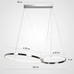 Подвесная светодиодная люстра из 2 элегантных пересекающихся колец ZENDA D60+D40 от ImperiumLoft