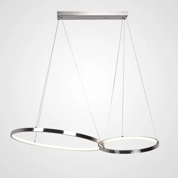 Подвесная светодиодная люстра из 2 элегантных пересекающихся колец ZENDA D60+D40 от ImperiumLoft