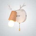 Бра с рожками DEER A SWITCH White/Light wood