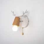 Бра с рожками DEER A SWITCH White/Light wood