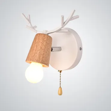 Бра с рожками DEER A SWITCH White/Light wood
