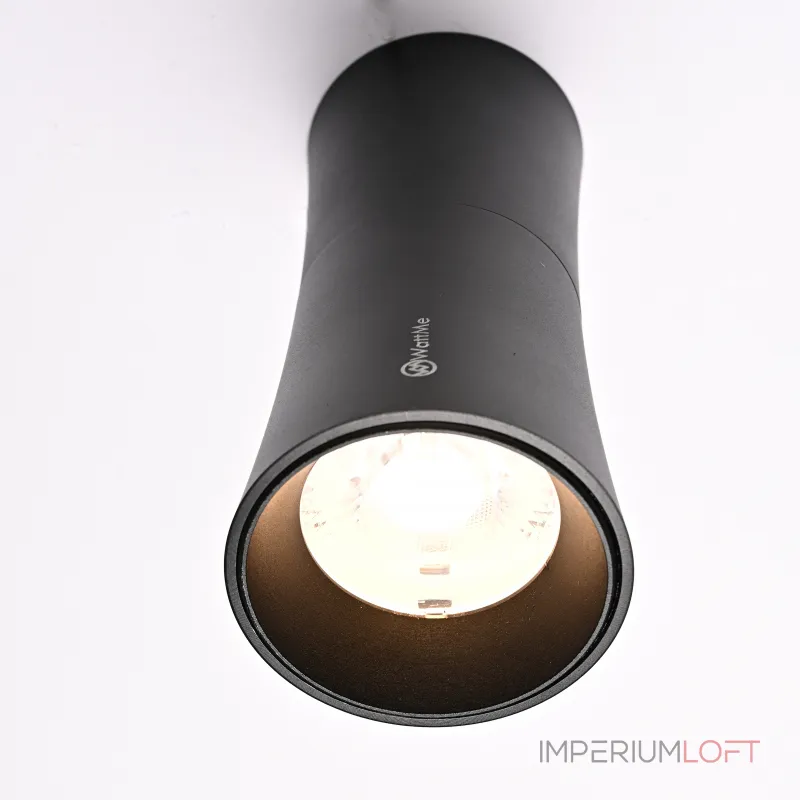 Потолочный светильник Zyppa Black H15 от ImperiumLoft синего цвета с круглым деревянным элементом