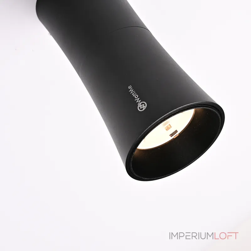 Потолочный светильник Zyppa Black H15 от ImperiumLoft синего цвета с круглым деревянным элементом