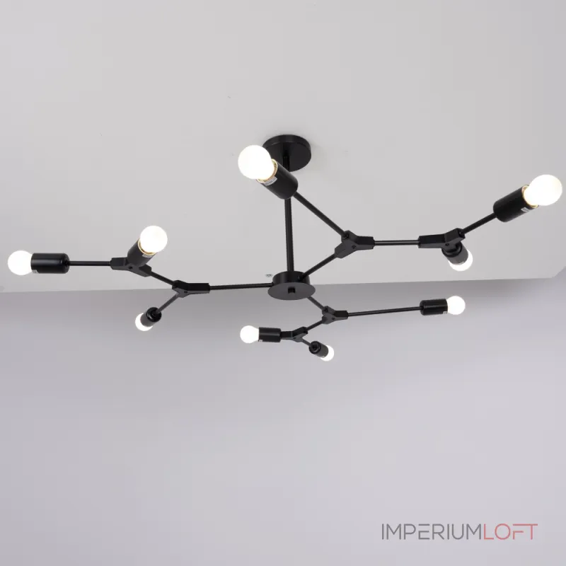 Люстра на штанге LATE D103 Black от ImperiumLoft