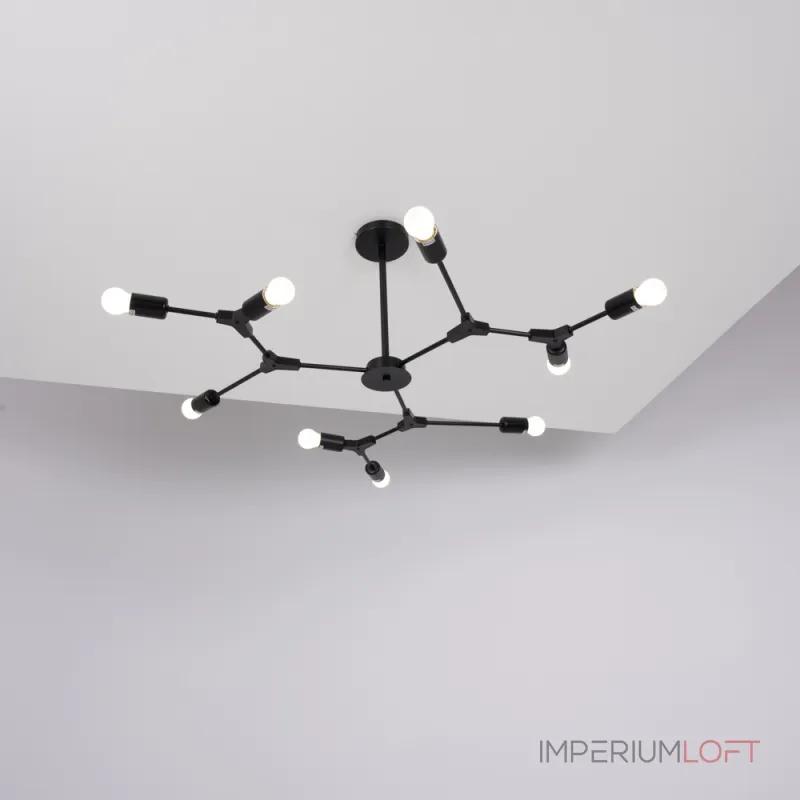 Люстра на штанге LATE D103 Black от ImperiumLoft